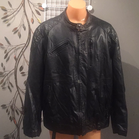 faux leather mens jacket